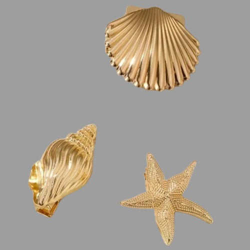 Golden Starfish Duckbill Hair Clip Fashion Hair Accessories for Women & Girls