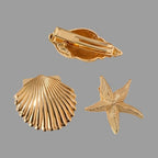 Golden Starfish Duckbill Hair Clip Fashion Hair Accessories for Women & Girls