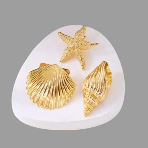 Golden Starfish Duckbill Hair Clip Fashion Hair Accessories for Women & Girls