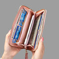 Fashion PU Leather Zipper Wallet Womens Long Purse & Card Holder