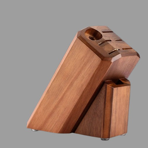 Acacia Wood Knife Block – 8-Slot Kitchen Knife Holder Storage Organizer for Cutlery & Cooking Tools