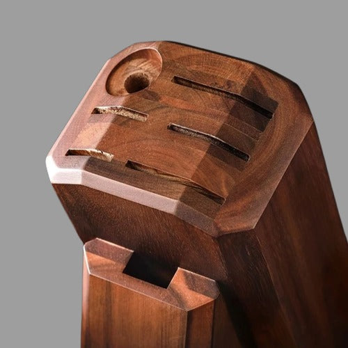 Acacia Wood Knife Block – 8-Slot Kitchen Knife Holder Storage Organizer for Cutlery & Cooking Tools