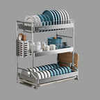 Stainless Steel Dish Drainer Rack with Drain Board