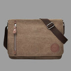 Canvas Shoulder Bags for Men Large Retro Satchels Unisex Messenger Bags Crossbody Travel Envelope Briefcase