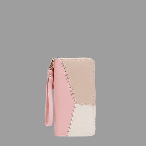 Fashion PU Leather Zipper Wallet Womens Long Purse & Card Holder