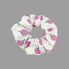 Boho Fruit Print Fabric Scrunchies Set Elegant Hair Accessories 3pcs