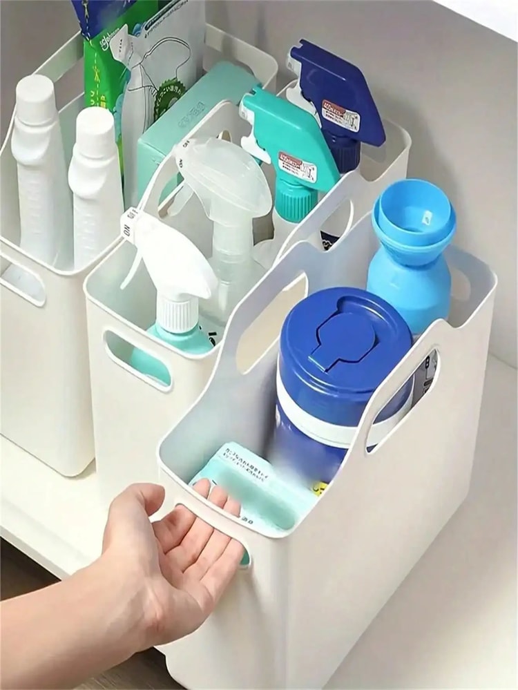 Portable Cleaning Supplies Storage Basket for Home Organization