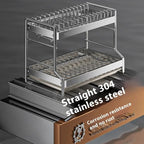 Stainless Steel Dish Drainer Rack with Drain Board
