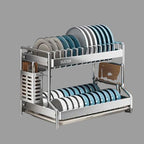 Stainless Steel Dish Drainer Rack with Drain Board