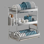 Stainless Steel Dish Drainer Rack with Drain Board