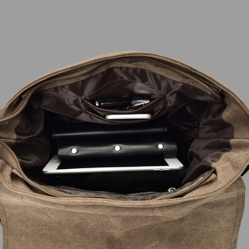 Canvas Shoulder Bags for Men Large Retro Satchels Unisex Messenger Bags Crossbody Travel Envelope Briefcase