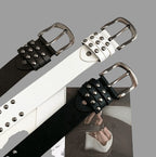 Womens Black Rivet Jeans Belt Fashion Personality Style