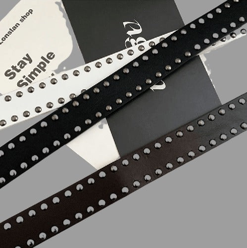 Womens Black Rivet Jeans Belt Fashion Personality Style