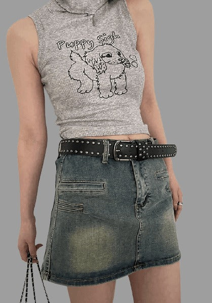 Womens Black Rivet Jeans Belt Fashion Personality Style