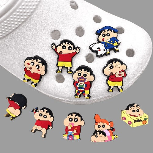 Crayon Shinchan Shoe Charms Cartoon Sneaker Buckle Accessories 10 Pack