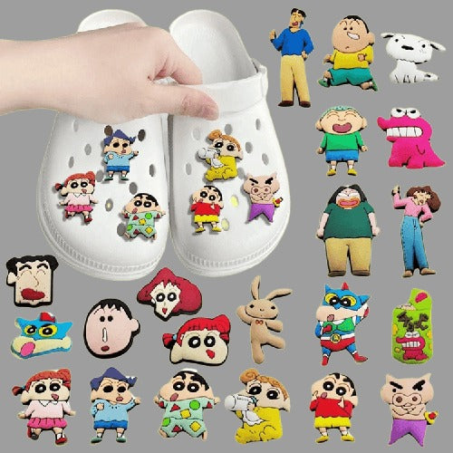 Crayon Shinchan Shoe Charms Cartoon Sneaker Buckle Accessories 10 Pack