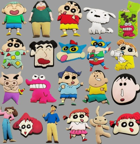Crayon Shinchan Shoe Charms Cartoon Sneaker Buckle Accessories 10 Pack