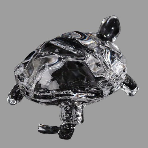 Lucky Crystal Turtle Ornament, Mini Turtle Statue, Home Office Desk Decoration, Home Decor