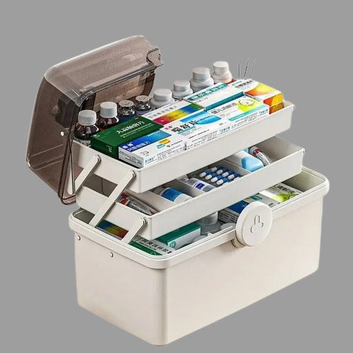 White Large Capacity Medicine Box for Home Medicine Storage Multi Layer Classification Home Medicine Box