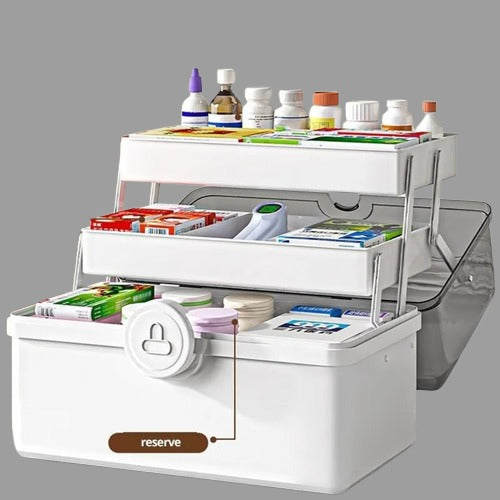 White Large Capacity Medicine Box for Home Medicine Storage Multi Layer Classification Home Medicine Box
