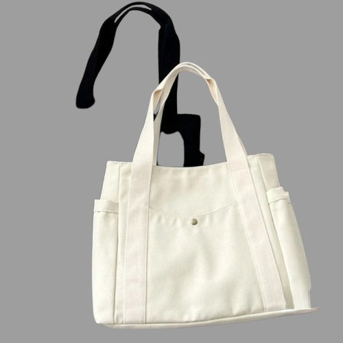 Canvas Tote Bags for Work, Commuting Carrying Bag, Student Shoulder Bag