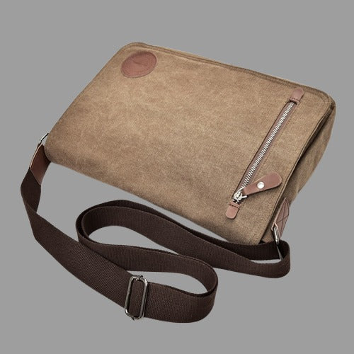 Canvas Shoulder Bags for Men Large Retro Satchels Unisex Messenger Bags Crossbody Travel Envelope Briefcase
